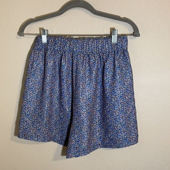 NWT See U Soon Anthropologie Blue Glitter Confetti High Waisted Shorts Sz 4 - Picture 6 of 13